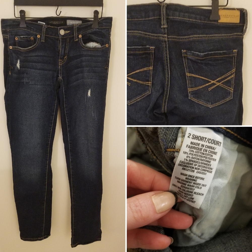 Blue skinny jeans